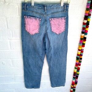 Ella Moss High Rise Straight Pink Pocket Jeans 8
